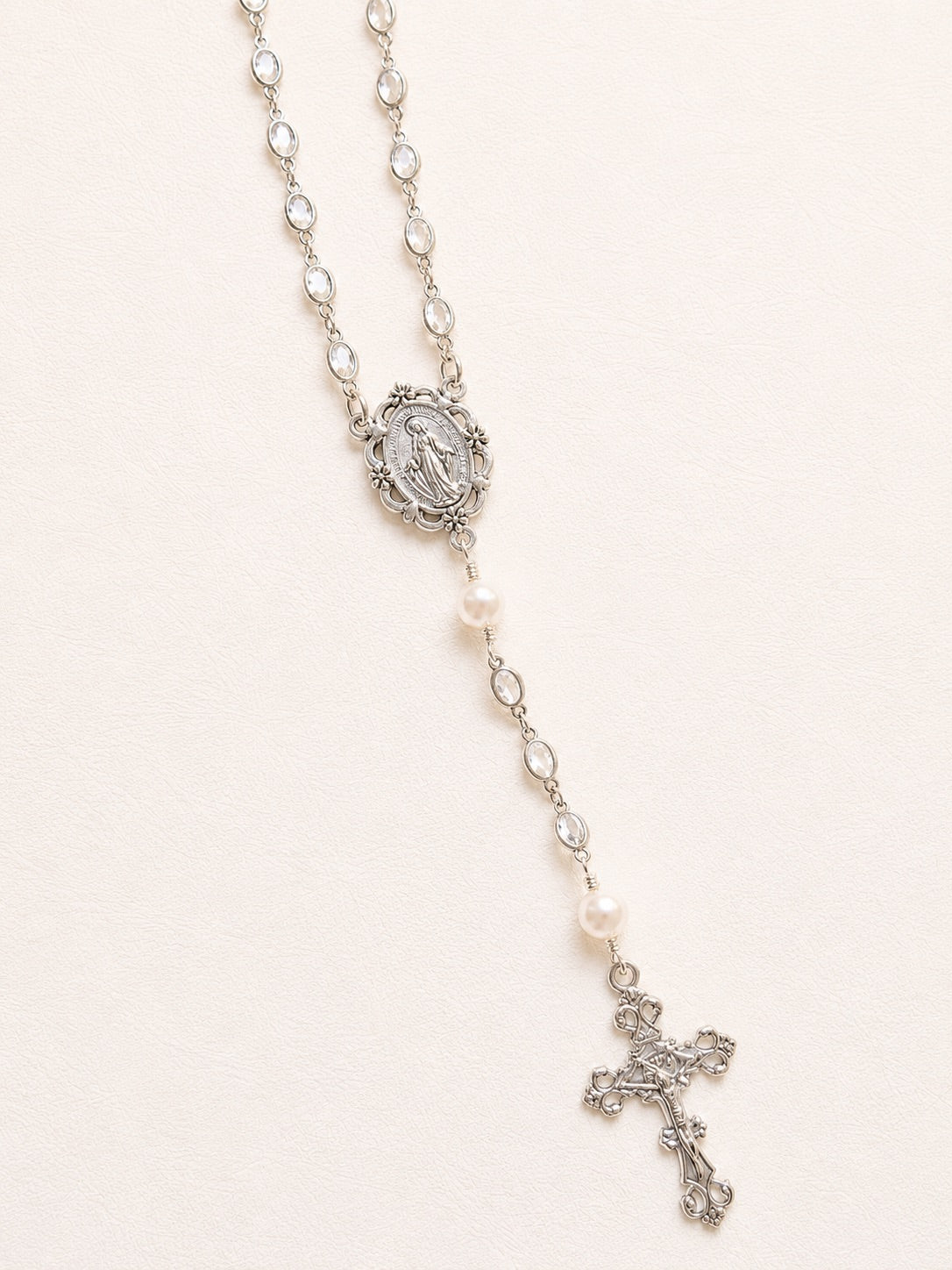 Georgina Silver Oval Rosary