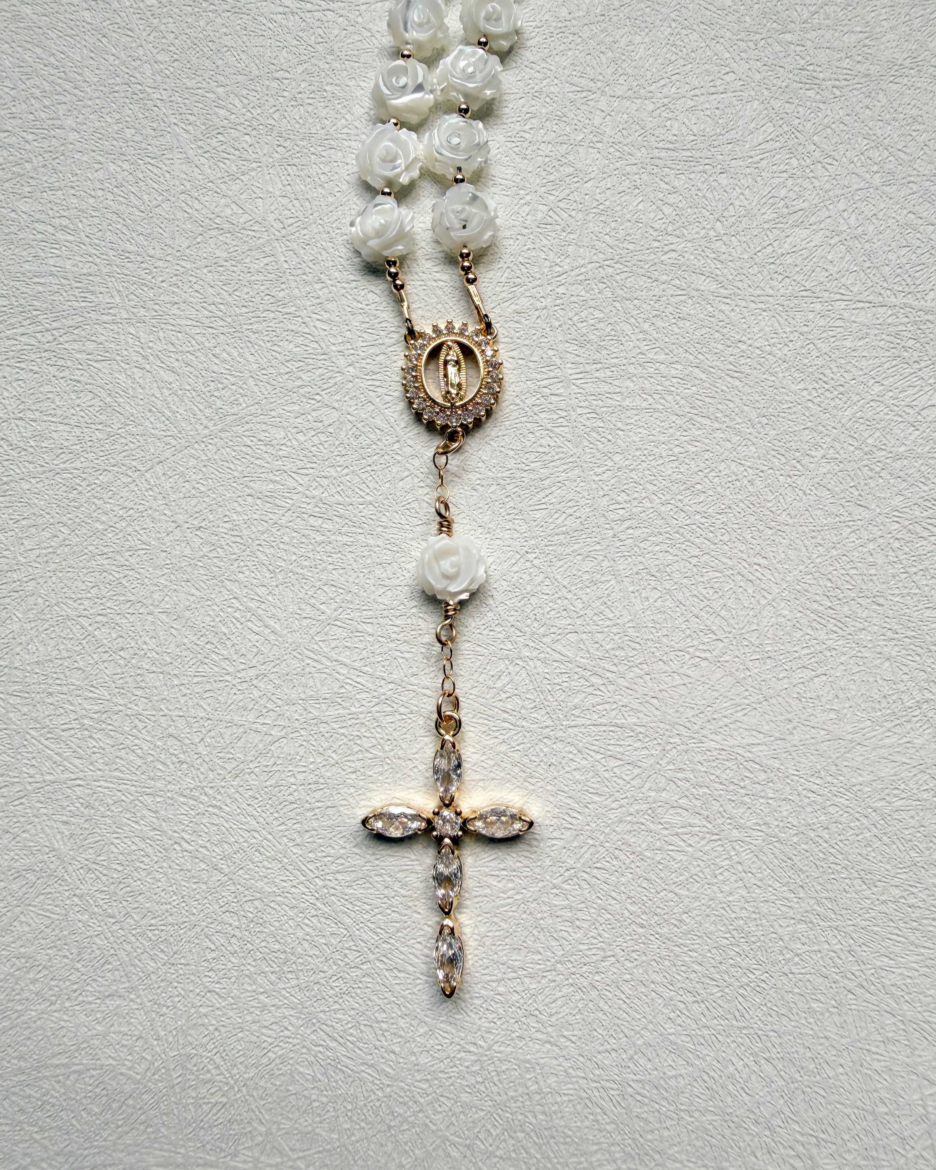 Heirloom Rose Car Rosary