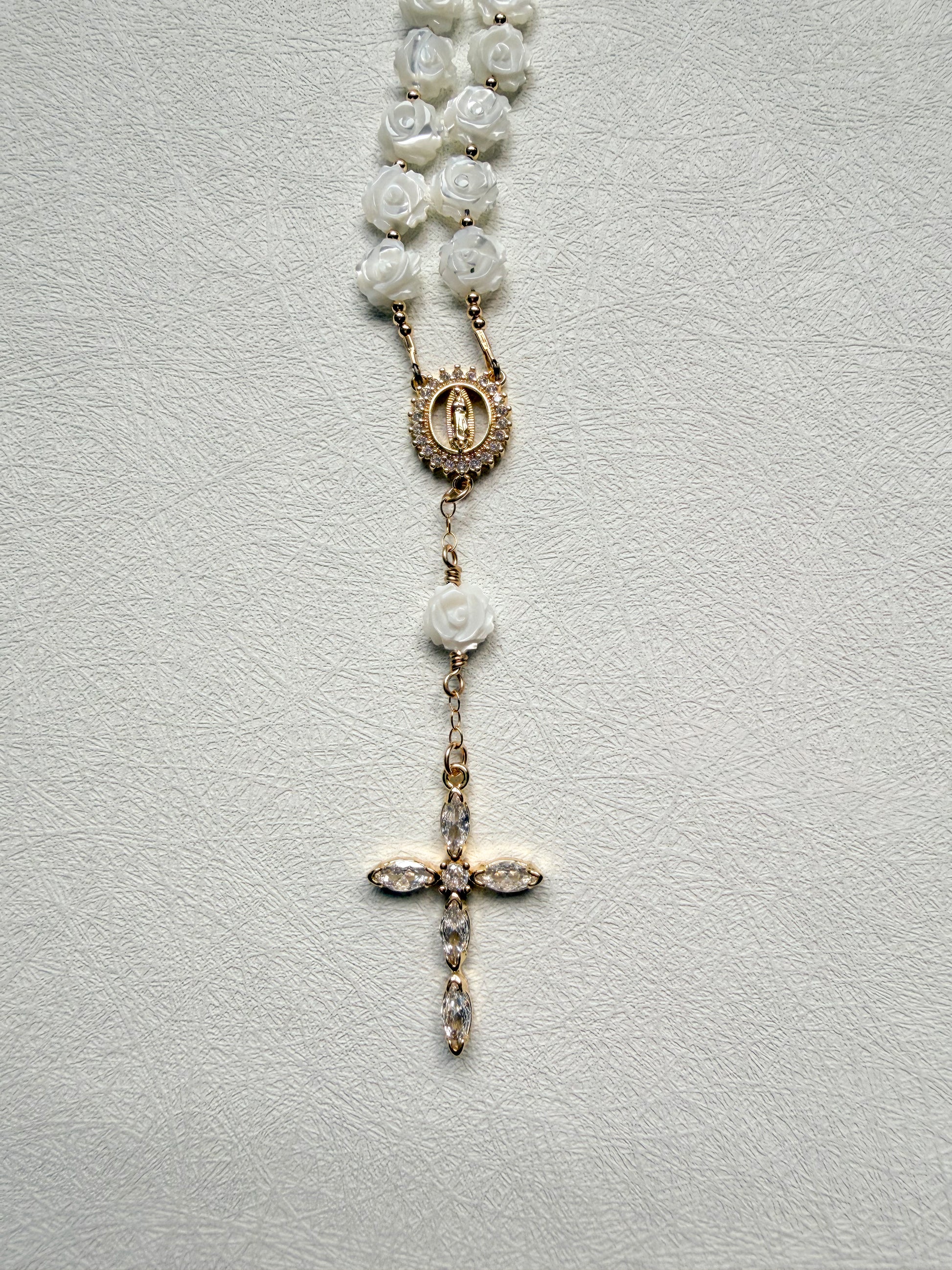 Heirloom Rose Car Rosary