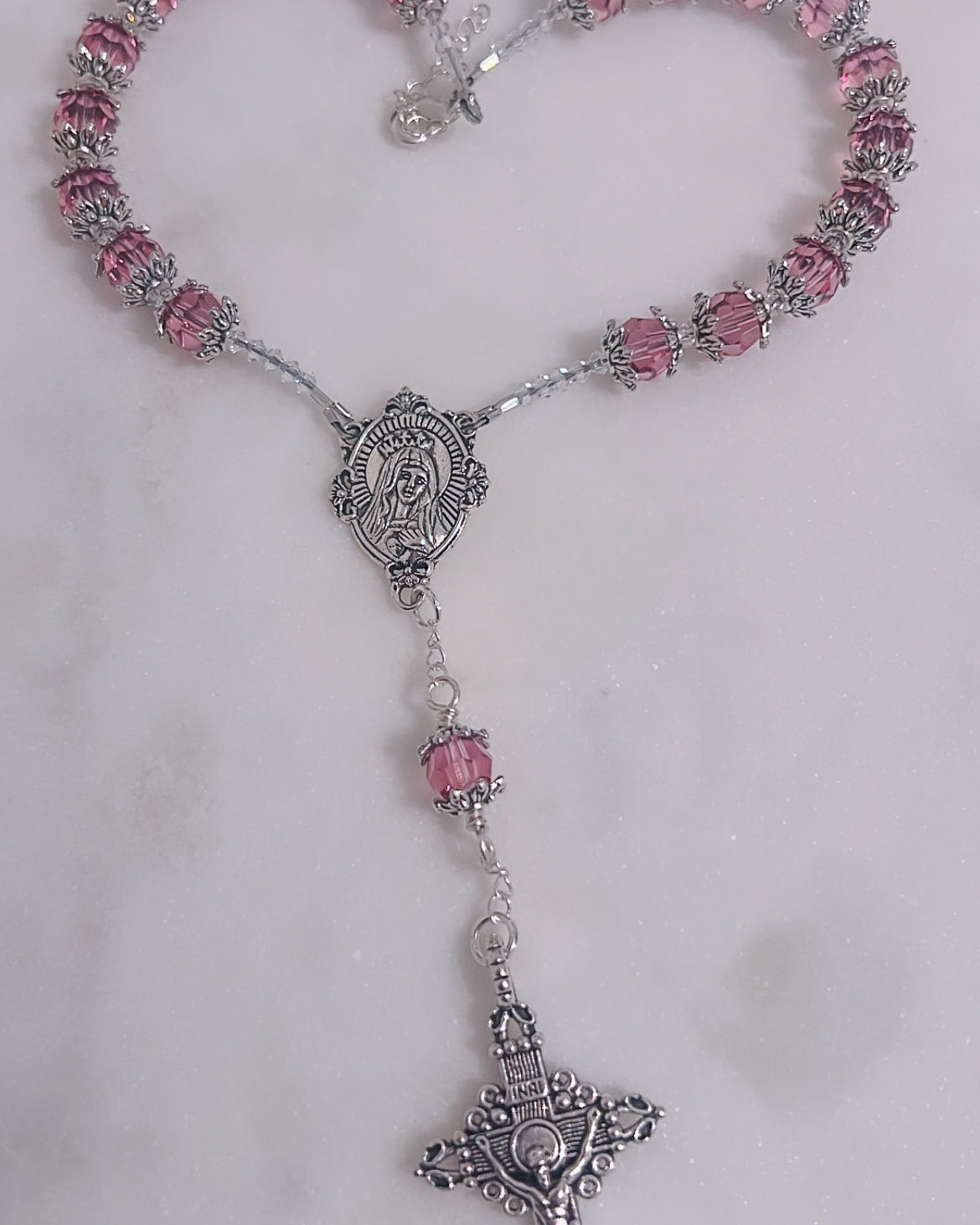 Car Rosary with Crowned Swarovski® Crystals