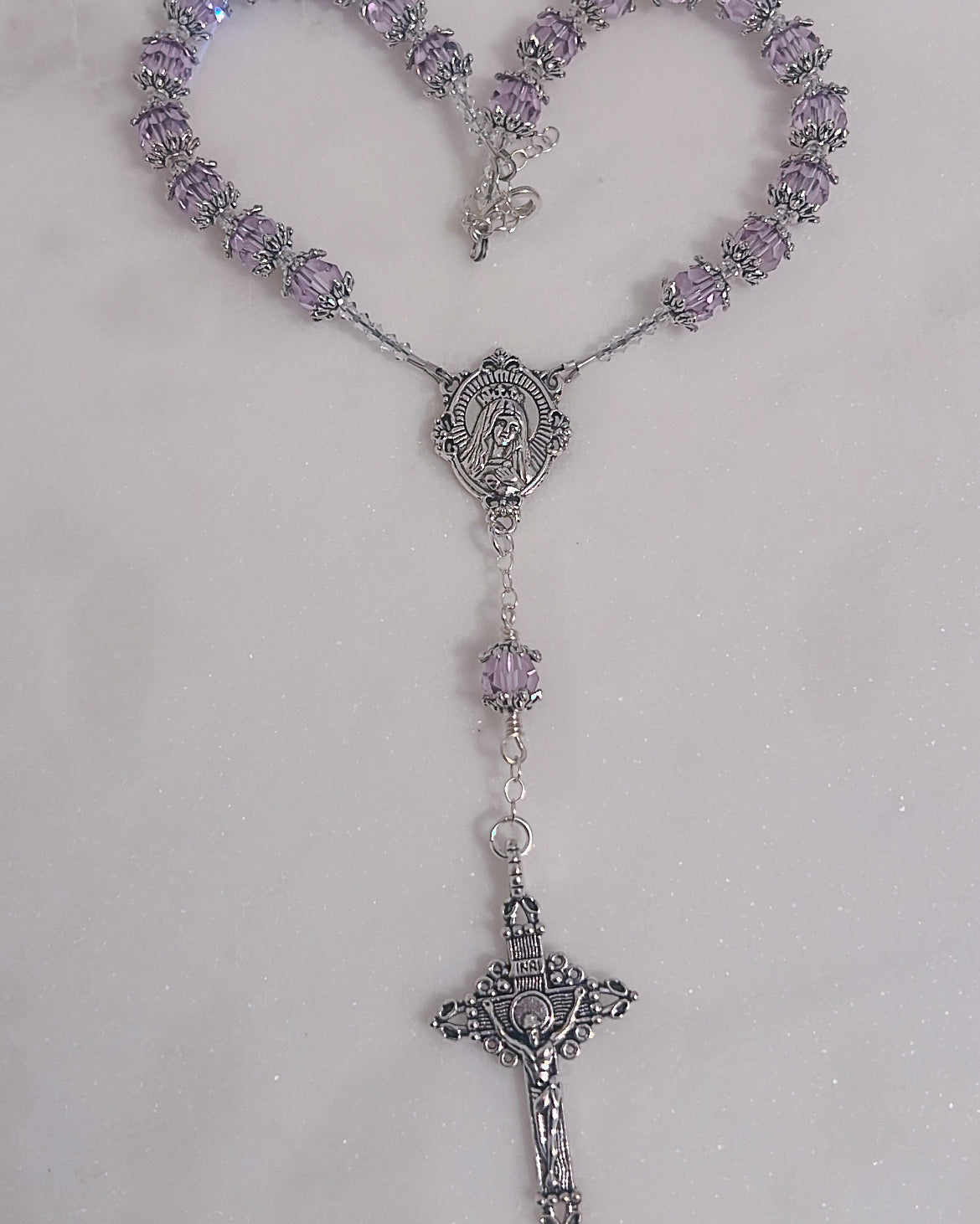 Car Rosary with Crowned Swarovski® Crystals
