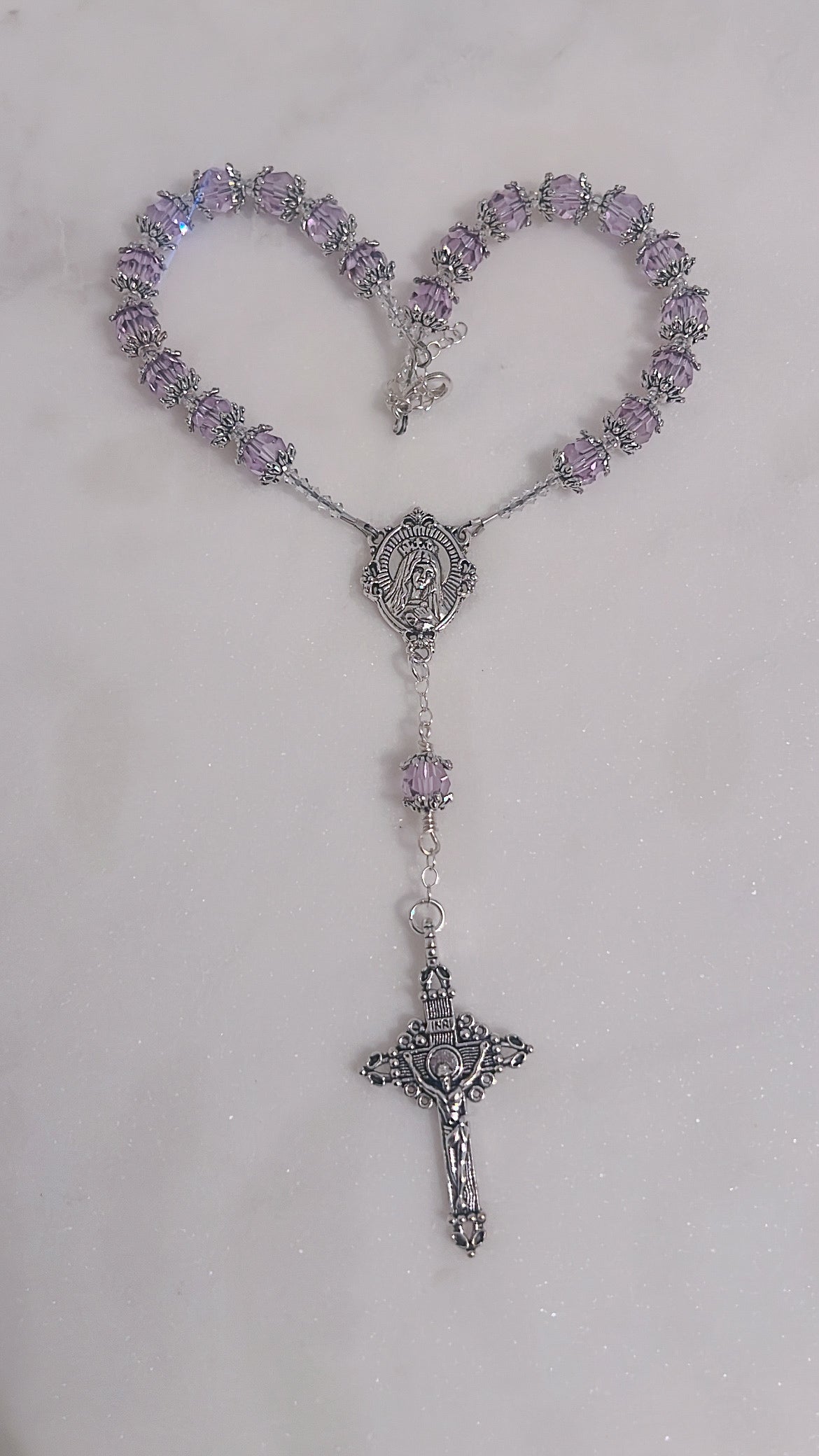 Car Rosary with Crowned Swarovski® Crystals