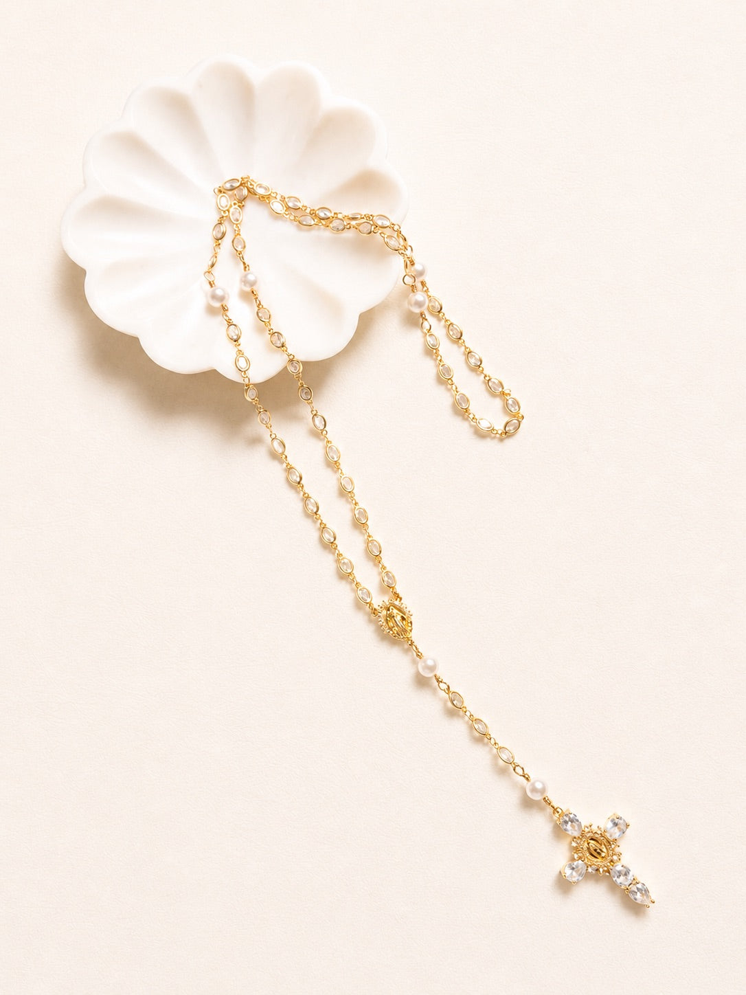 Georgina Gold Oval Rosary