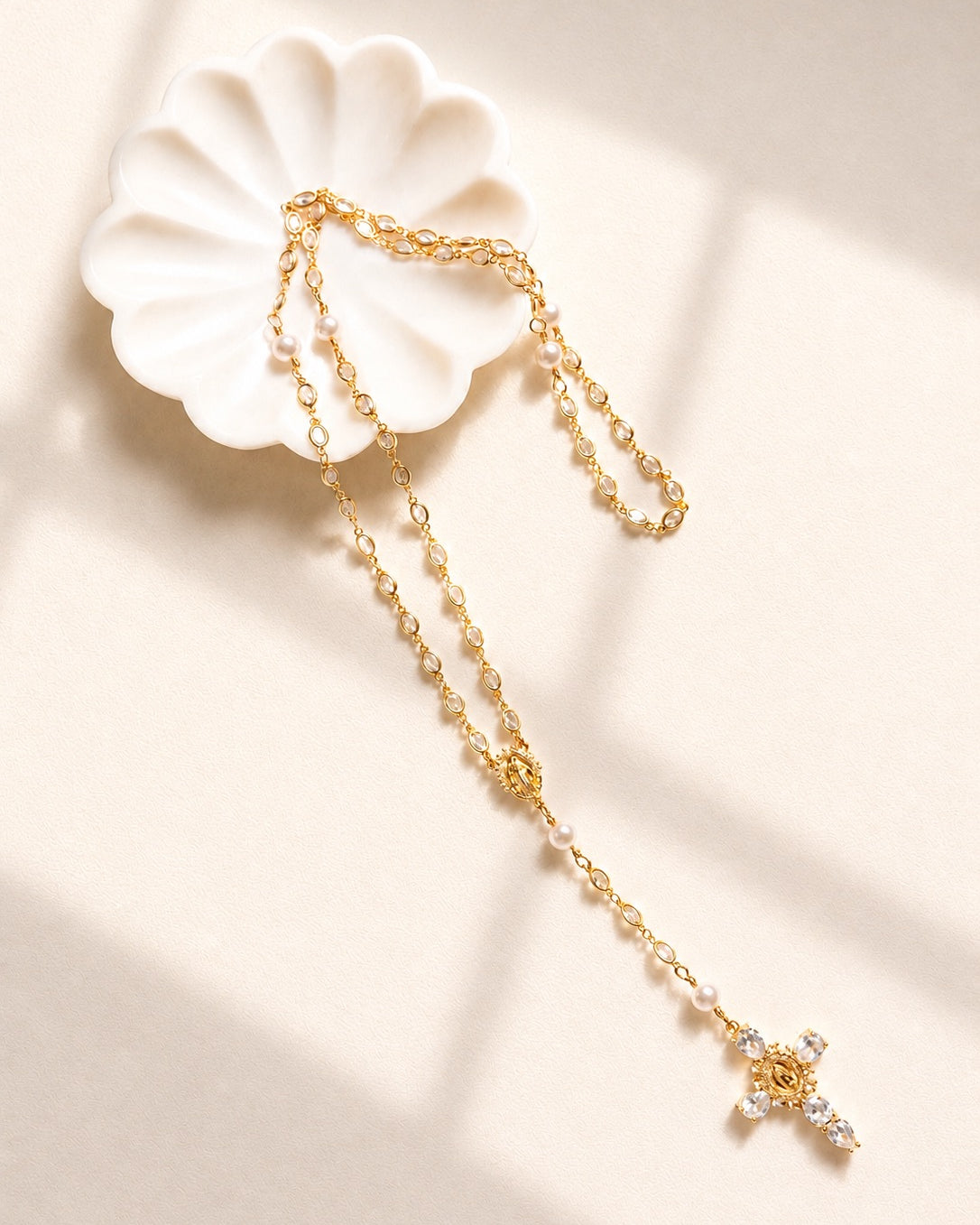 Georgina Gold Oval Rosary