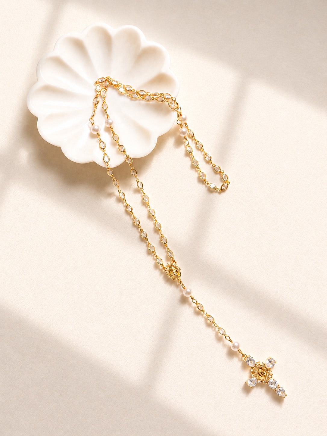 Georgina Gold Oval Rosary