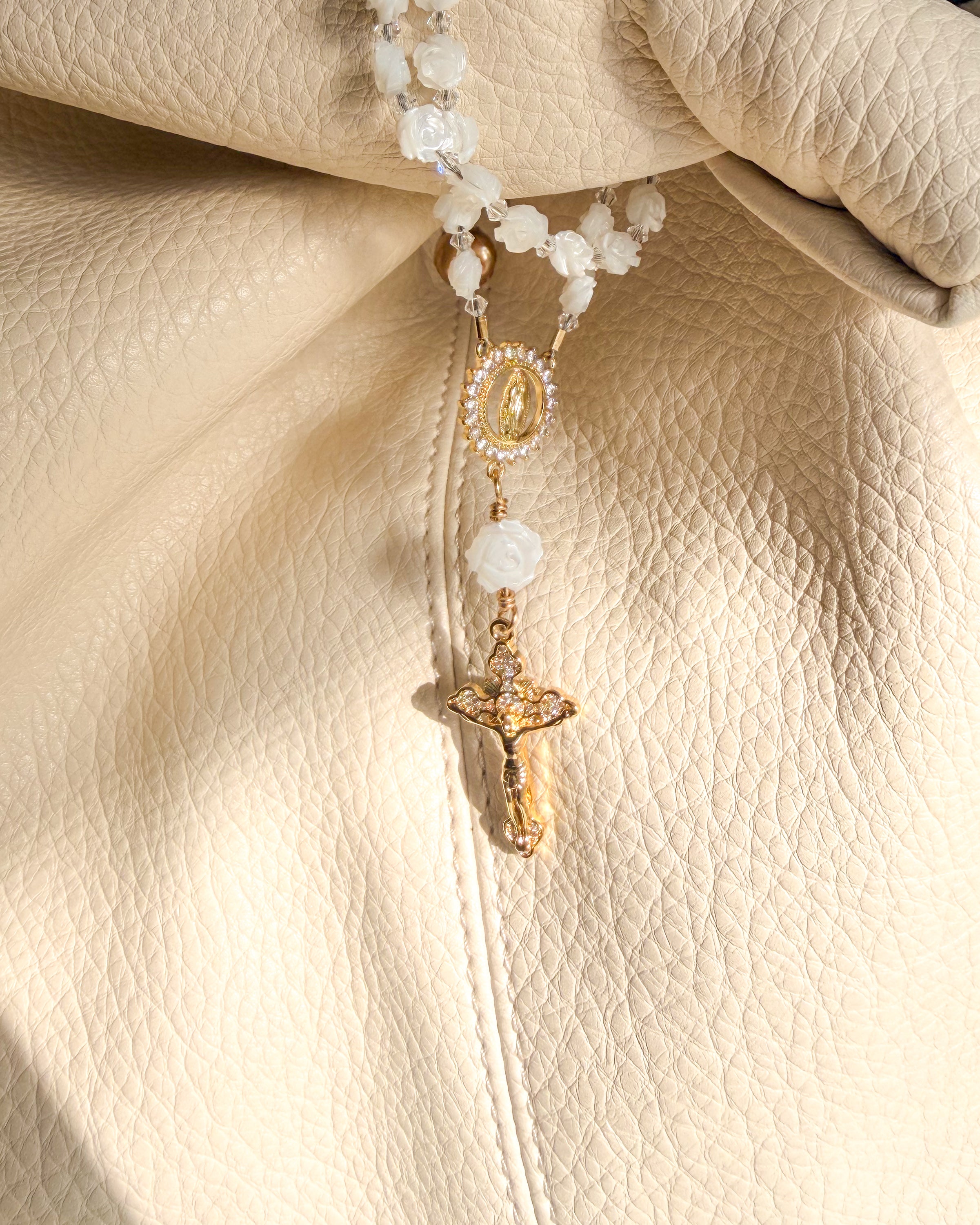 Heirloom White Rose Rosary