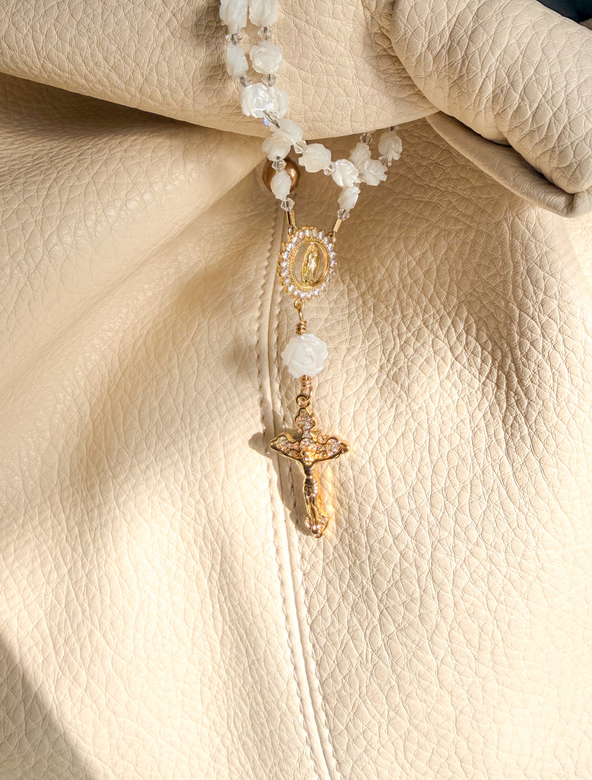 Heirloom White Rose Rosary