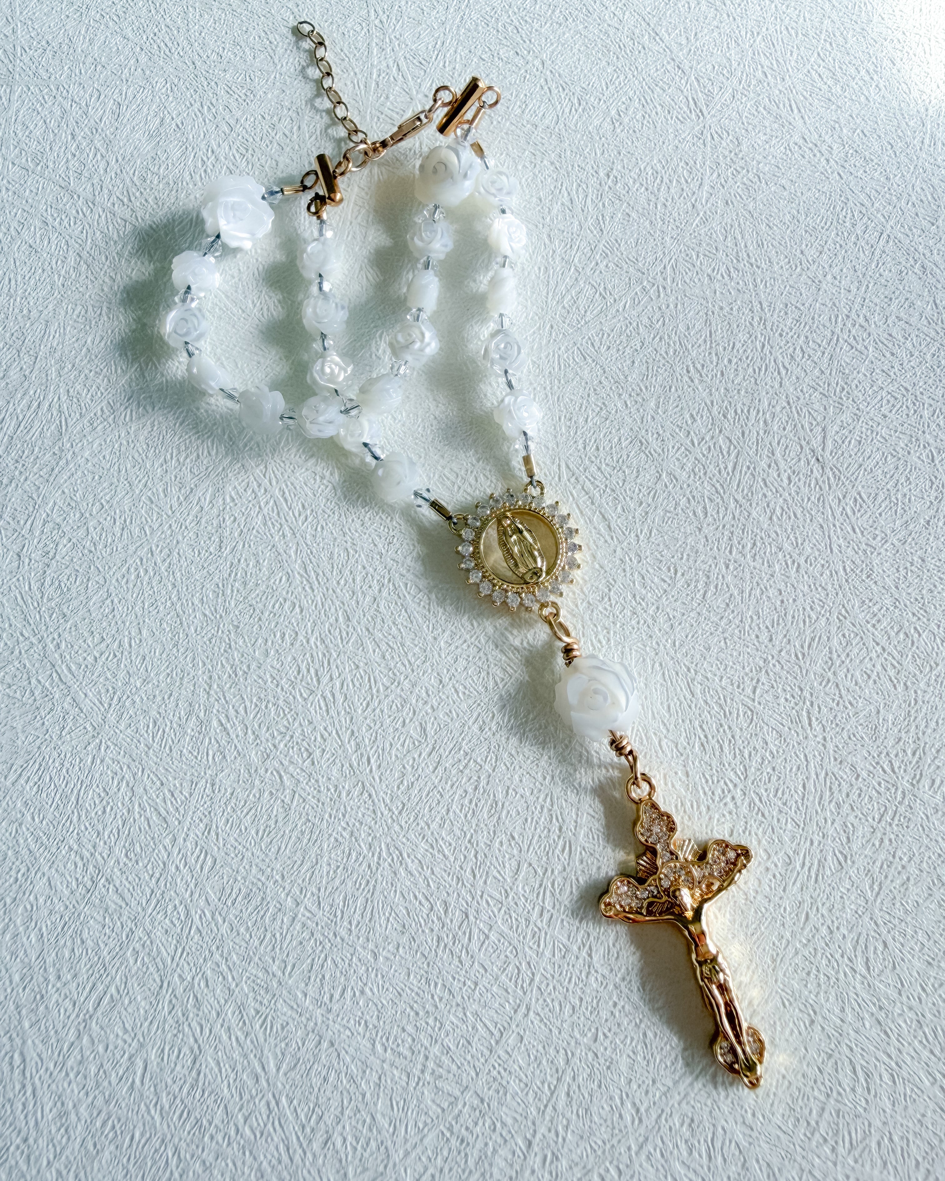 Heirloom White Rose Rosary