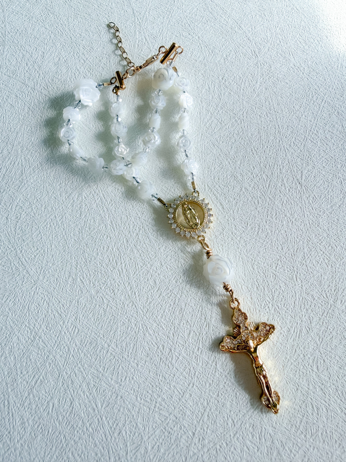 Heirloom White Rose Rosary
