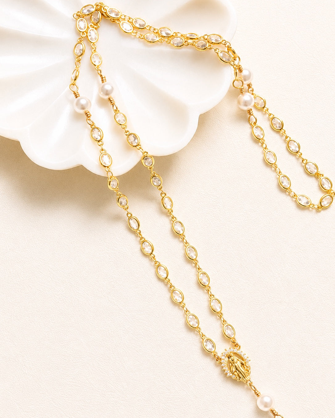 Georgina Gold Oval Rosary