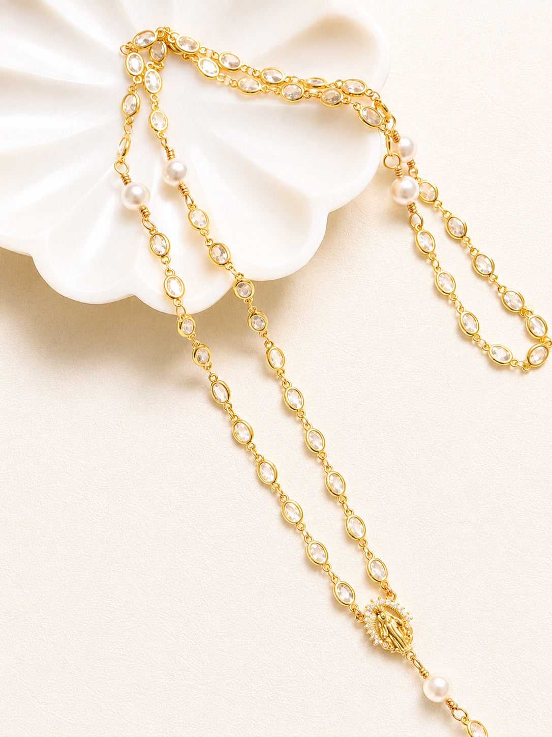 Georgina Gold Oval Rosary