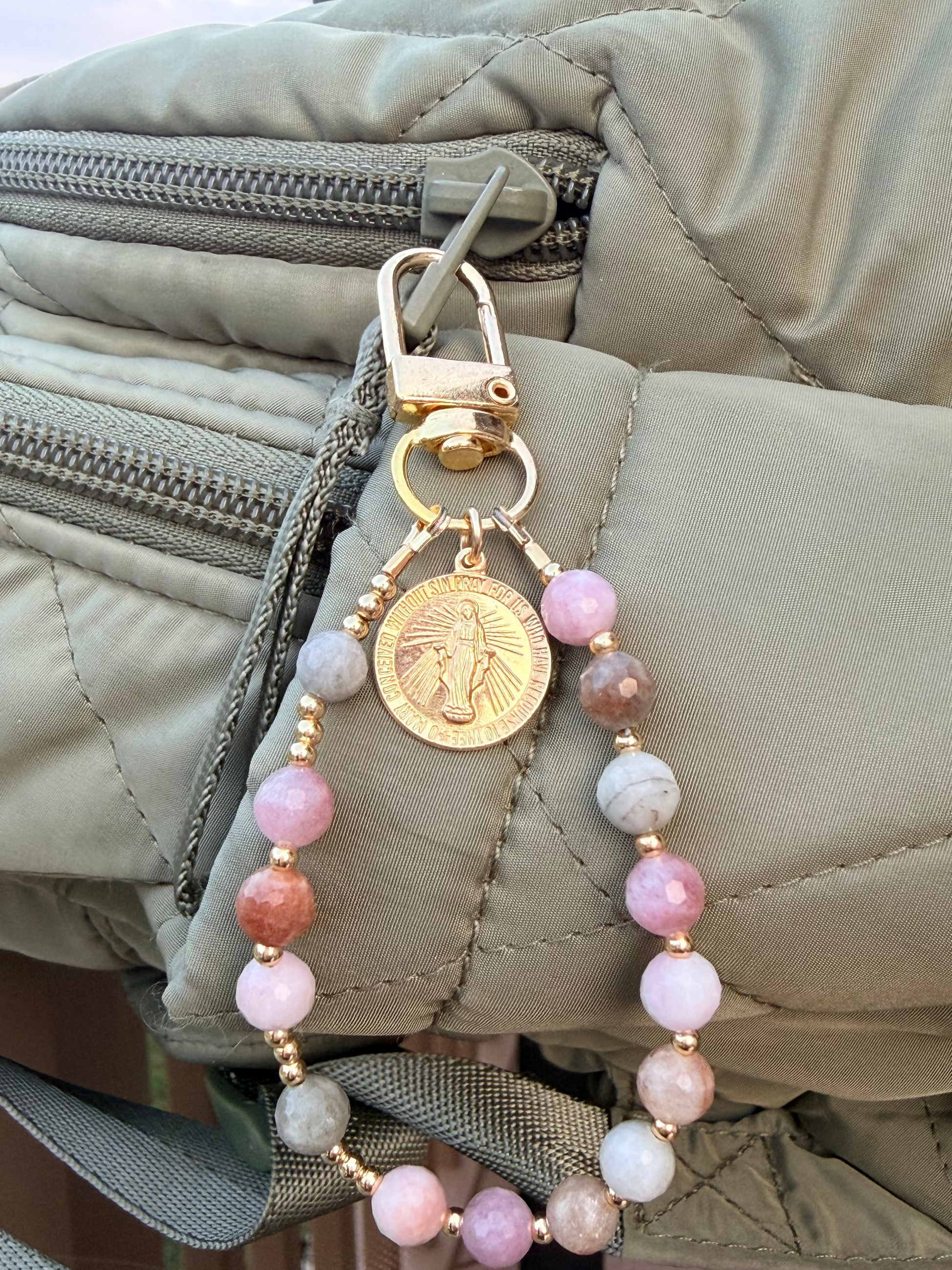 Desert Rose Virgin Mary Bag Clip